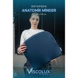 Anatomik Ortopedik Minder - Visco Ofis Araba Sandalye Minderi 44X36X9/2 - Lacivert