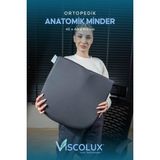 Anatomik Visco Ortopedik Minder - Ofis Araba Sandalye Minderi Füme 44x36x9/2