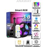 Anaway Shopping Akıllı LED Şerit, LED Tv Arkadan Aydınlatmalı Rgb Şerit 3,8m, 40 – 75 Inç Tv ve Pc Için,usb ile Çalışma, Kamera&müzik Senkronizasyonu, Oyun Odası Için Akıllı Işıklar - 380 cm