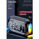 anaway shopping Bluetooth Uyumlu Dijital Alarmlı Saat Şarjlı Stereo Hoparlör S8