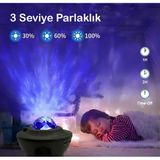 Anaway Shopping Galaksi Projektör Gece Lambası, Yıldızlı Gece Lambası, Okyanus Dalgası Dönen Su Dalgası Bluetooth Zamanlayıcı Uzaktan Kumandalı Müzik Çalar,