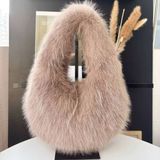 Anbly Collection Yumuşak Dokulu Suni Kürk Peluş Kadın Çanta - Kahverengi