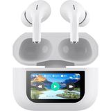 Anc Özellikli Bluetooth Kulaklık Lapas BTK-ZR76 Dokunmatik LCD Ekranlı Tws Kulak Içi V5.4 Beyaz