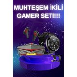 Anc Özellikli Bluetooth Kulaklık ve Amoled Ekran Akıllı Saat Uyku ve Sağlık Takibi Nabız Ölçer - Bamido - Çok Renkli