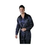 ANCELO 333 SATEN PİJAMA TAKIM VE ROBDÖŞAMBR 3LÜ DAMAT ÇEYİZ SET (LACİVERT, 3XL)
