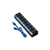 Ancheyn 7 Port USB 3.0 ve USB 2.0 Hub LED Işıklı Anahtarlı Çoklayıcı Çoğaltıcı Switch 5258