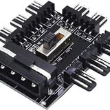 Ancheyn 8 Port Fan Çoklayıcı Hub Y PWM Splitter ide Molex Soğutma 3 pin 4 Switch Anahtarlı 4336