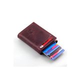 Ancora Leather Hakiki Deri Crazy Mekanizmalı Kartlık Otomatik Erkek Cüzdanı Maximum Kapasite Bordo
