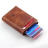Ancora Leather Hakiki Deri Crazy Mekanizmalı Kartlık Otomatik Erkek Cüzdanı Maximum Kapasite Taba