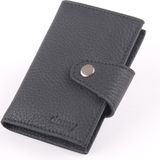 Ancora Leather Hakiki Deri Rfıd Korumalı Akordiyon Kartlık Unisex 49805 - Siyah