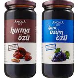 Ancora Life 2'li Avantaj Paketi - Hurma Özü, Kara Üzüm Özü - Şeker İlavesiz Soğuk Sıkım 640 Gr x 2 Adet