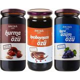 Ancora Life Hurma Özü, Keçiboynuzu Özü, Kara Üzüm Özü - Şeker İlavesiz Soğuk Sıkım 640 Gr x 3 Adet