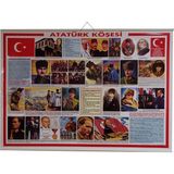 And Atatürk Köşesi Levhası 70 x 100 cm Askılı ve Çıtalı Kolayca Duvara Asılabilir