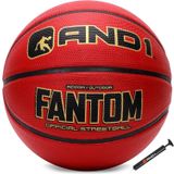 AND1 Fantom Kauçuk Basketbol: Resmi Yönetmelik Boyut 7 (74,9 cm) - Derin Kanal Yapısı Sokak Topu, İç Mekan Açık Basketbol Oyunları için Üretilmiştir, Şarap Rengi