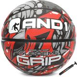 AND1 Supreme Grip Basketbol: Resmi Regülasyon Boyutu 7 (74,93 cm) Kauçuk Top - Derin Kanal Yapısı ile Sokak, İç ve Dış Mekan Oyunları için