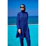 Andalus Tam Kapalı Tesettür Mayo Takımı A2501-2 Lacivert - XL