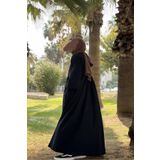 ANDE Robalı Sweat Elbise- Siyah