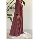 Ande Tesettür Duru Elbise-Gül kurusu - Pembe - Standart
