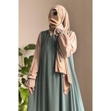 Ande Tesettür Ganimet Elbise-Mint yeşil - L - XL