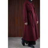 Ande Tesettür Gizli Pat Rüzgarlıklı Kaban - Bordo - 1