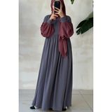 Ande Tesettür Hijabi Elbise-Gül kurusu - Pembe - Standart