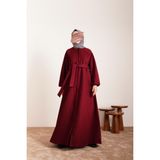 Ande Tesettür Kloş Kaban - Bordo - 3