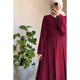 Ande Tesettür Lady Elbise - Bordo - Standart