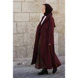 Ande Tesettür Rüzgarlıklı Kruvaze Kaban - Bordo - 2