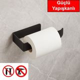 Andela Tuvalet Kağıdı Askısı,Wc Kağıdı Askılık Siyah Plastik Malzeme ile Güçlü Yapışkanlı Modern Tasarım