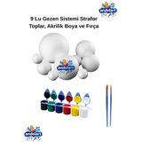 andelart Güneş Sistemi Maketi İçin 9 Lu Boyanabilir Strafor Top Seti Gezegenler Modeli Sıtrafor Köpük Küre