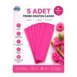 andelart Pembe Krapon Kağıdı 50x200 cm 5 Adet | Grapon Kağıdı, El İşi, Okul Öncesi Etkinlik, Süsleme ve Çiçek Yapımı İçin