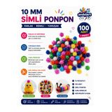 andelart Simli Ponpon 10 mm 100'lü Karışık Renk | Mini Ponpon, El İşi, Okul Öncesi Etkinlik, Hobi, Amigurumi ve DIY Malzemesi