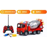 AnDen Toys Uzaktan Kumandalı Şarjlı Çimento Kamyonu Full Fonksiyon Sesli 35 cm - Kırmızı