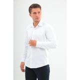 Andino Slimfit Beyaz Erkek Gömlek Likralı Dar Kesim Yapısıyla AS052012-01 - XL