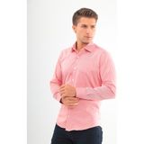 Andino Slimfit Bordo Çizgili Erkek Gömlek Likralı Dar Kesim Yapısıyla AS042069-05 - 2XL