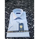 Andino Slimfit Kısa Kol Erkek Gömlek Likralı Dar Kesim Yapısıyla - Mavi - 2XL