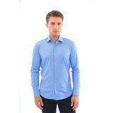 Andino Slimfit Koyu Mavi Desenli Erkek Gömlek Likralı Dar Kesim Yapısıyla AS0710704-06 - XL