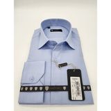 Andino Slimfit Lila Erkek Gömlek Pamuk Polyester Dar Kesim Yapısıyla AS0111-120 - 3XL - Mavi