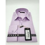 Andino Slimfit Lila Erkek Gömlek Pamuk Polyester Dar Kesim Yapısıyla AS0111-120 - XL