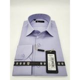 Andino Slimfit Mavi Lila Erkek Gömlek Pamuk Polyester Dar Kesim Yapısıyla AS0111-04 - XL - Lila - Mavi