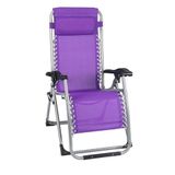 Andoutdoor Teline Katlanır Mor Şezlong