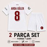 Andream Arda Güler Türkiye Milli Takım Beyaz Çocuk Futbol Forması Forma Şort 2 Parça - 13 - 14 Yaş