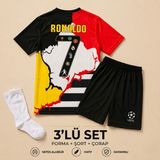 Andream Cristiano Ronaldo Cr7 Özel Tasarım Çocuk Futbol Forması Forma Şort Çorap 3 Parça - 11 - 12 Yaş - Çok Renkli