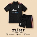Andream Juventus Cr7 Ronaldo Çocuk Futbol Forması Forma Şort 2 Parça - 11 - 12 Yaş - Siyah