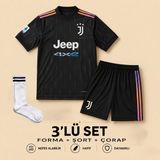 Andream Juventus Cr7 Ronaldo Çocuk Futbol Forması Forma Şort Çorap 3 Parça - 13 - 14 Yaş - Siyah