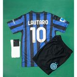 Andream Lautaro Martinez Inter 2025/2026 Sezon Futbol Çocuk Forması 3'lü Set Çorap Hediyeli - 5 - 6 Yaş - Mavi - Siyah