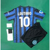Andream Lautaro Martinez Inter 2025/2026 Sezon Futbol Çocuk Forması 4'lü Set Çorap+ Bileklik Hediyeli - 9 - 10 Yaş - Mavi - Siyah