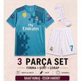 Andream Real Madrid Ronaldo 7 Turkuaz Çocuk Futbol Forması Forma Şort Çorap 3 Parça - 11 - 12 Yaş