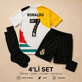 Andream Ronaldo 7 Özel Tasarım Çocuk Futbol Forması Forma Şort Çorap Bileklik 4 Parça - 9 - 10 Yaş - Çok Renkli