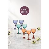 Andrew 6'lı Kadeh Seti 280 ml - Renkli - 177 ml